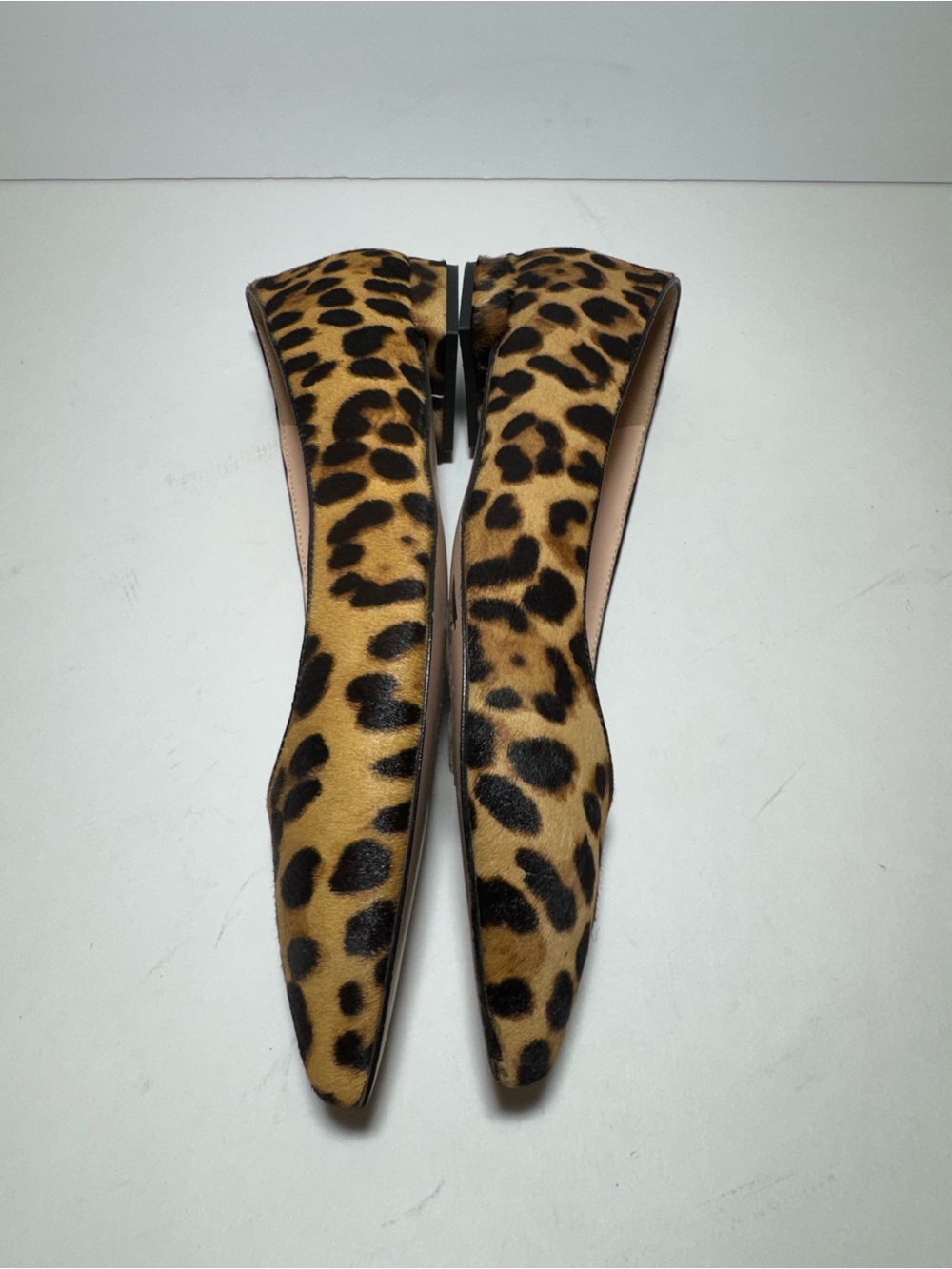 J. Crew Leopard Print Flats Pointed Toe Calf Hair Black/Tan Size 10 - Picture 9 of 14